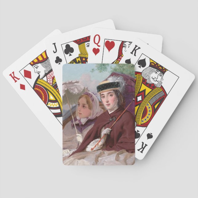 Baralho Jovens Elegantes a andar numa Carruagem (Verso)