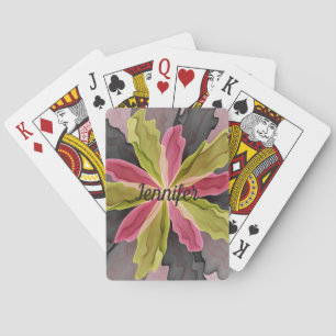 Baralho Joy, Pink Green Anthracite Fantasy Flower Name