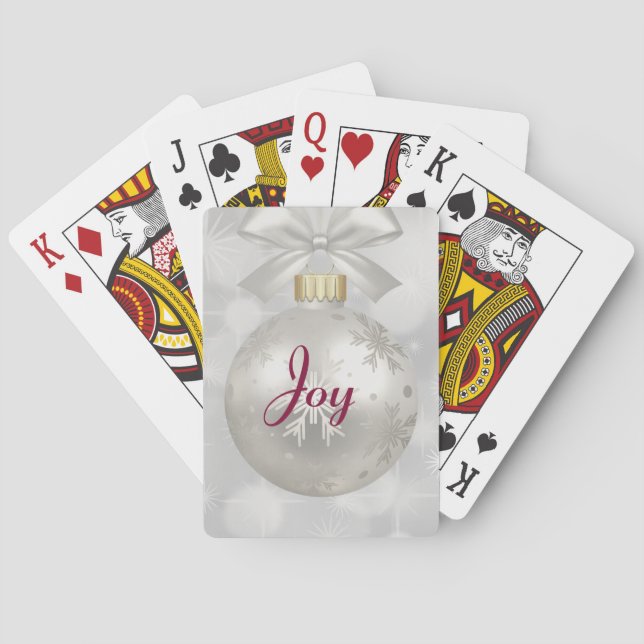 Baralho Joy Typografia com Bola de Natal Elegante (Verso)
