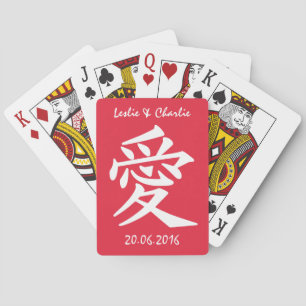 Baralho Kanji Adora texto personalizado e cartões de jogar