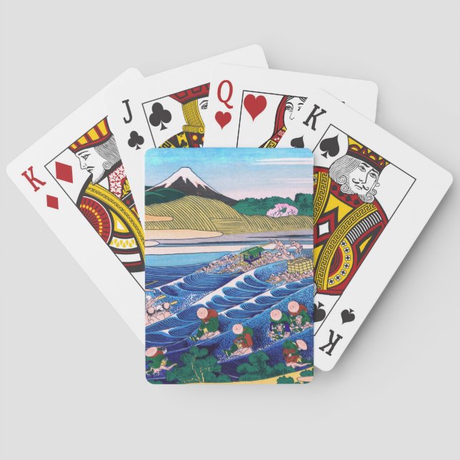 Baralho Katsushika Hokusai - Fuji do Kanaya no Tokaido (Verso)