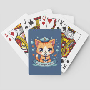 Baralho Kawaii Náutico Cat Navegando Anchor Pun