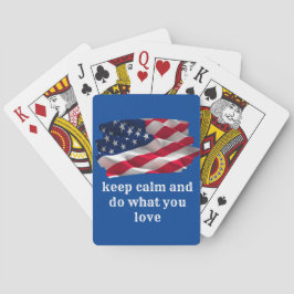 Baralho keep calm quote and vibrant american flag