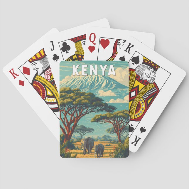 Baralho Kenya Illustration Travel Art Vintage (Verso)