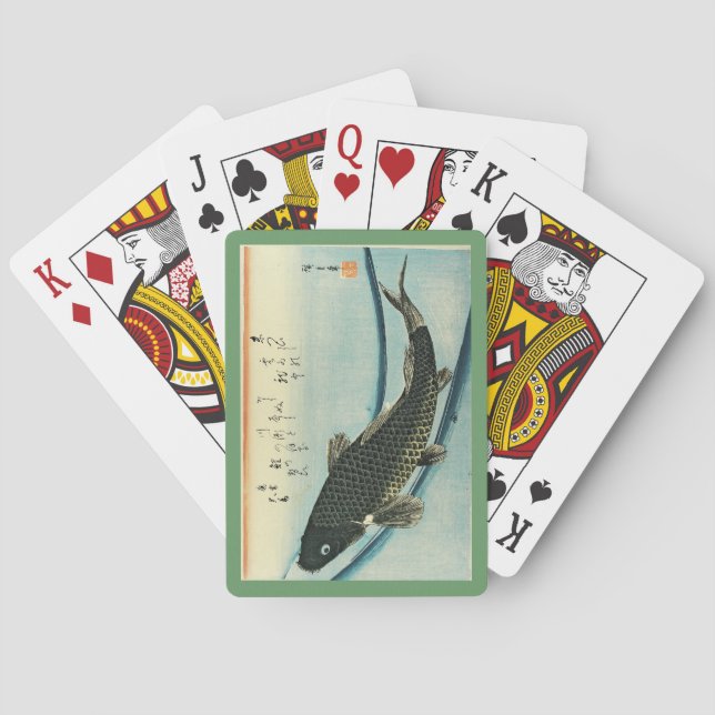Baralho Koi (Carp) - Impressão de Peixe Japonês de Hiroshi (Verso)