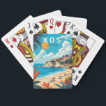 Baralho Kos Grécia Art Vintage<br><div class="desc">Kos retro vetor viagem design. Kos,  uma das ilhas Dodecanesas da Grécia,  é conhecida pelas suas abundantes praias arenosas. Também é rica em marcos gregos e romanos,  particularmente na cidade de Kos e à sua volta.</div>