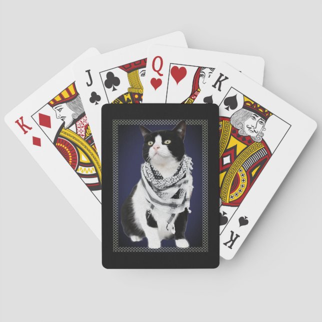 Baralho Kufiya palestino Vestindo Cartões de Brincadeira d (Verso)