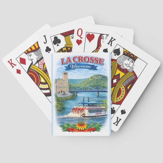 Baralho La Crosse, WI Scenic Wisconsin Playing Cards (Verso)