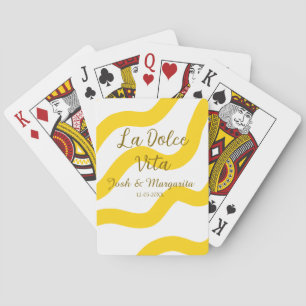 Baralho La Dolce Vita casal amarelo Nome data glit