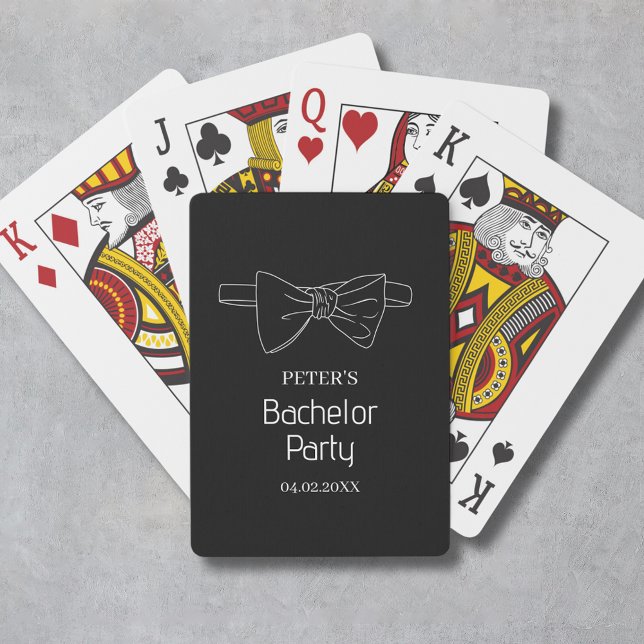 Baralho Laço Preto Personalizado Festa de Bacharel (Bow Tie Custom Black Bachelor Party Poker Cards
)