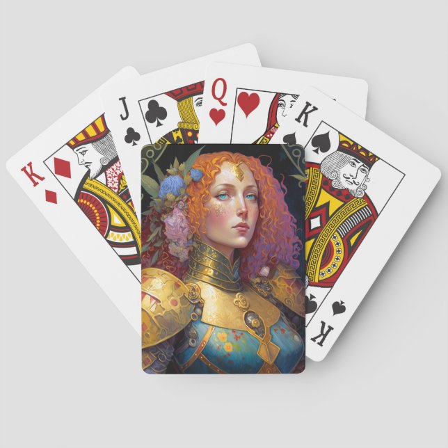 Baralho Lady Knight Warrior Armor Fantasy Art (Verso)
