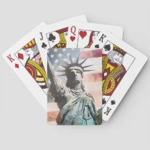 Lady Liberty e a bandeira americana