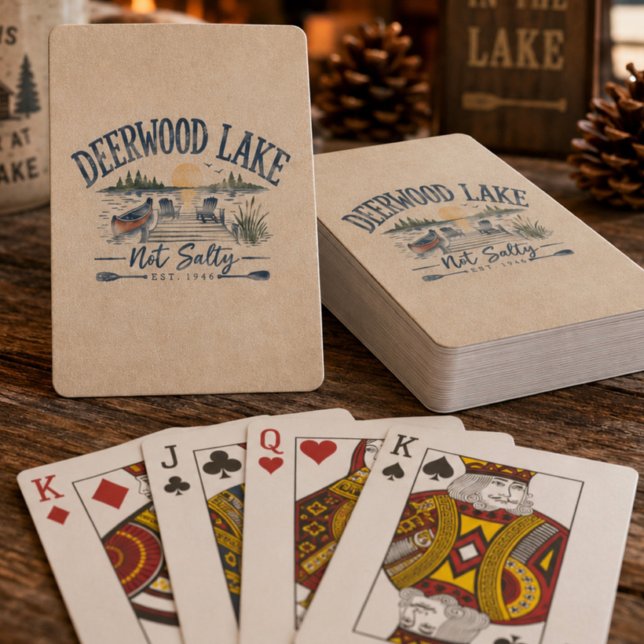 Baralho Lago Deerwood Vintage Não Salgado (Fun Not Salty Deerwood Lake playing cards)