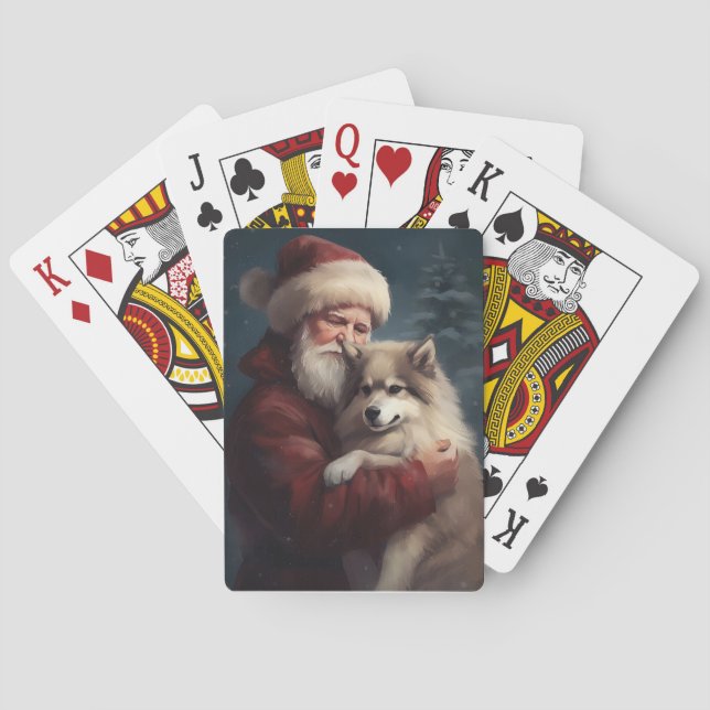 Baralho Lapphund Santa Claus Festivo (Verso)