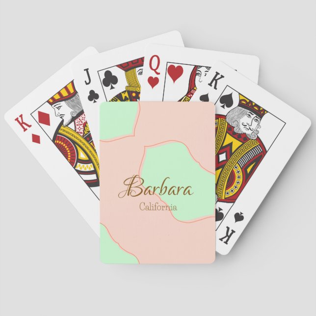 Baralho Laranja verde pastel boho adicionar nome lugar rús (Verso)