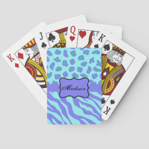 Baralho Lavanda de Turquesa, Zebra Leopard, Nome da Pele P