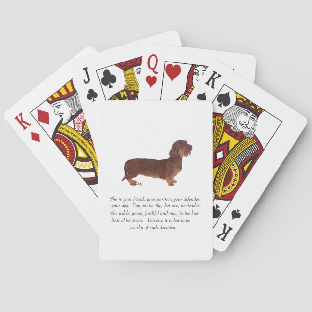 Baralho Lembrança do Dachshund - fêmea (Verso)