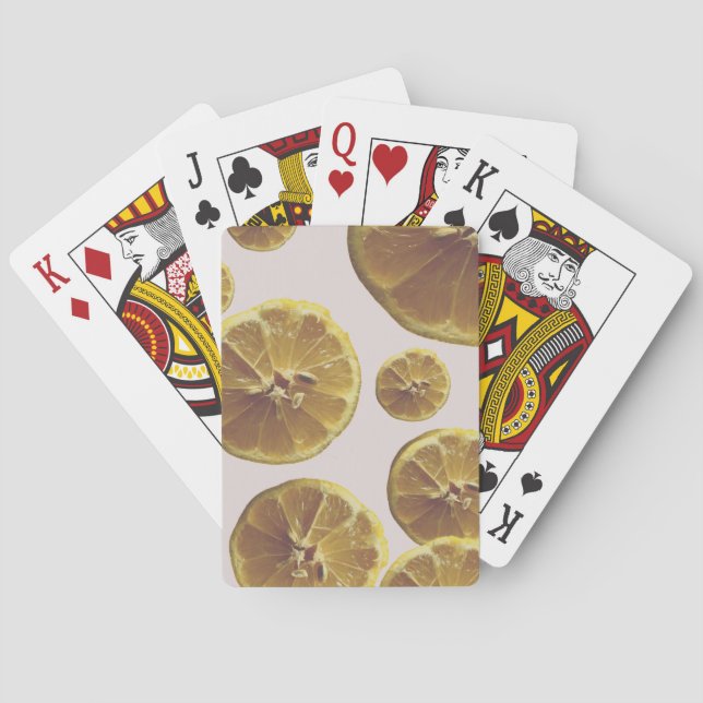 Baralho Léon amarelo moderno pontas de fatia de frutos fre (Verso)