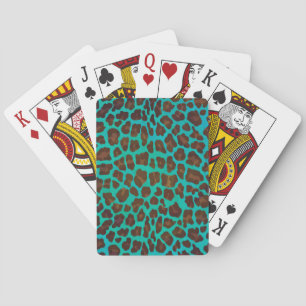 Baralho Leopard Brown e Teal Impressão