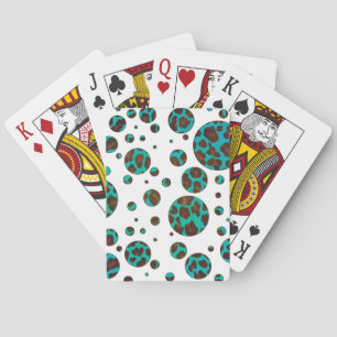 Baralho Leopard Brown e Teal PrintPolka Pontos
