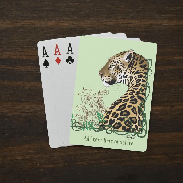 Baralho Leopard Wild Cat Henna Verde (Criador carregado)