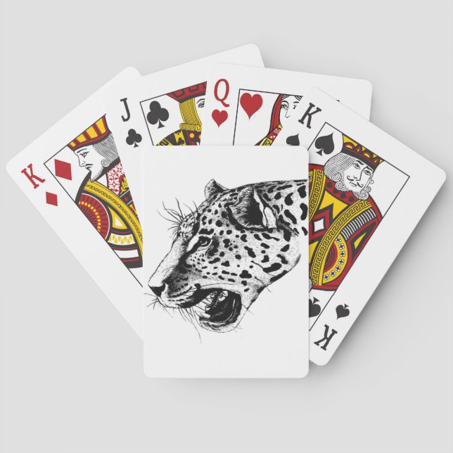 Baralho Leopardo Negro E Branco (Verso)