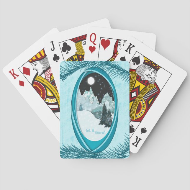 Baralho Let It Snow Winter Poker Cards Snowy Mountains (Verso)