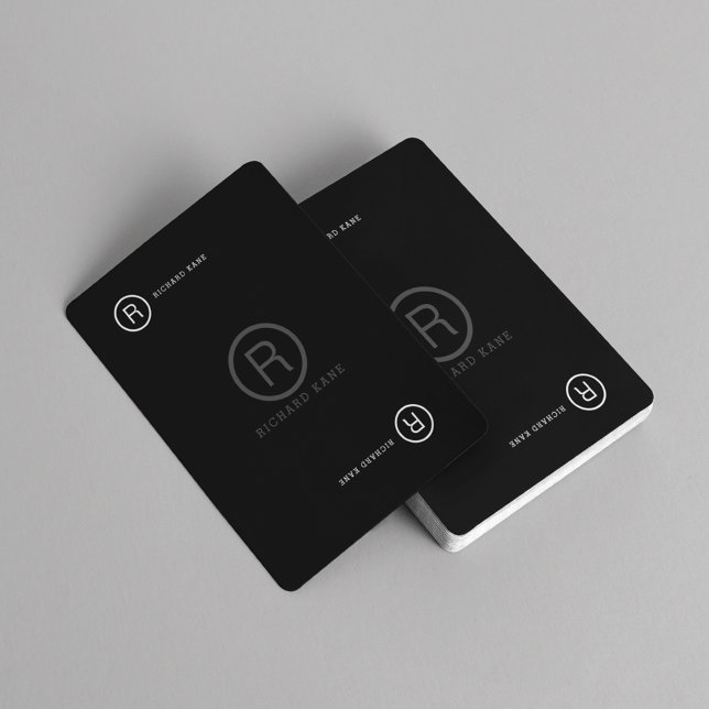 Baralho Letra inicial personalizada e nome PRETO ( modern monogram)