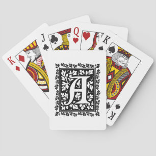 Baralho Letra medieval elegante A do manuscrito iluminado