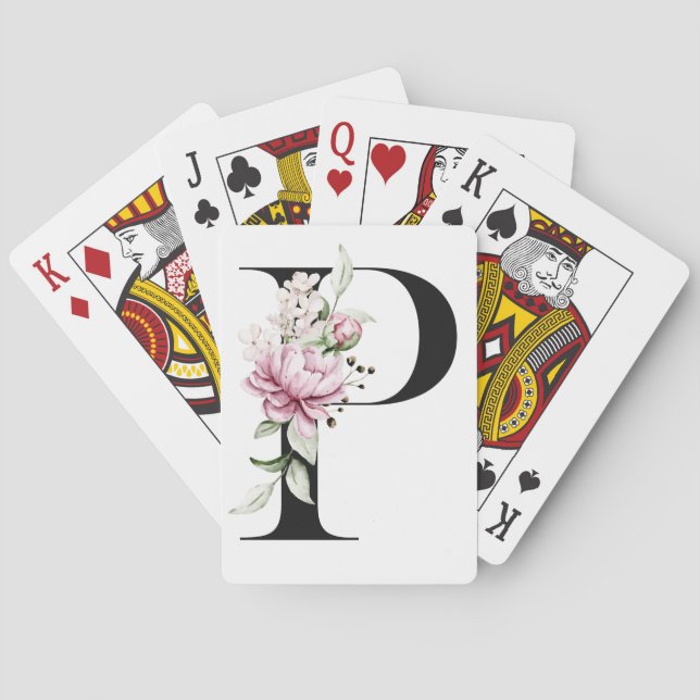 Baralho Letra P Monogramada | Cartas de Pôquer (Verso)