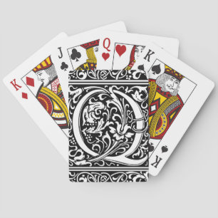 Baralho Letra Q Monograma Medieval Art Nouveau