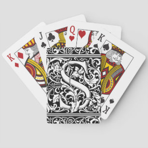 Baralho Letra S Monograma Medieval Art Nouveau