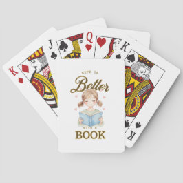 Baralho Life is Better with a Book Poker Cards Set