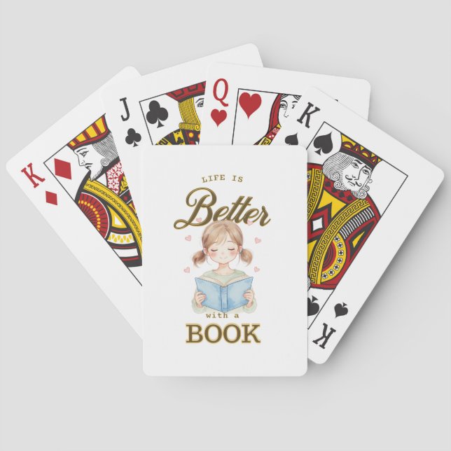 Baralho Life is Better with a Book Poker Cards Set (Verso)
