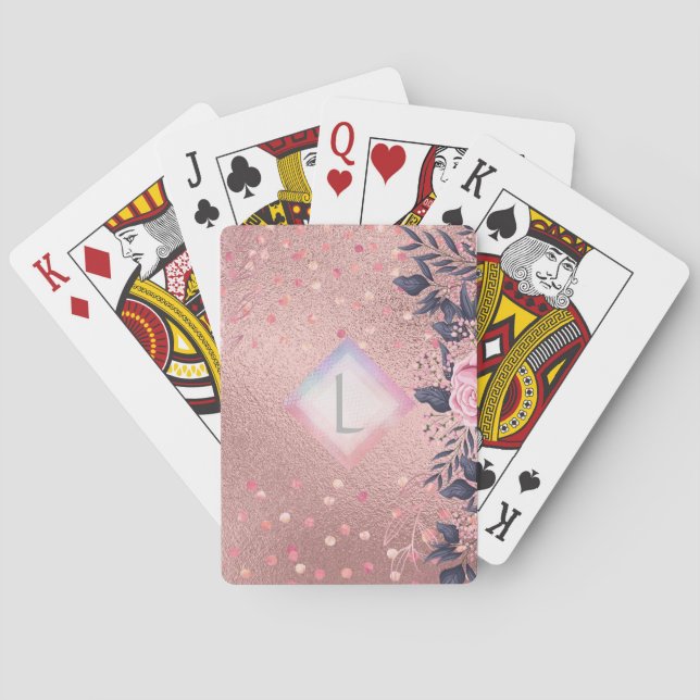 Baralho Lilibet Monographic Rosegold Floral ajustado para  (Verso)