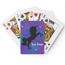 Lindo Nome Personalizado Unicórnio Preto/Roxo Galá