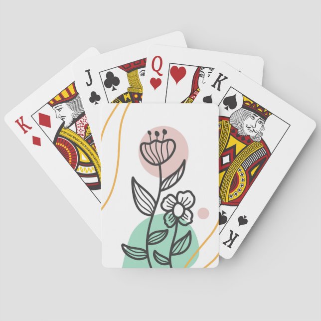 Baralho Linha de folhagem com forma de abstrato (Verso)