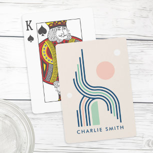 Baralho Linhas de arte geométricas da abstrato retrorrefle