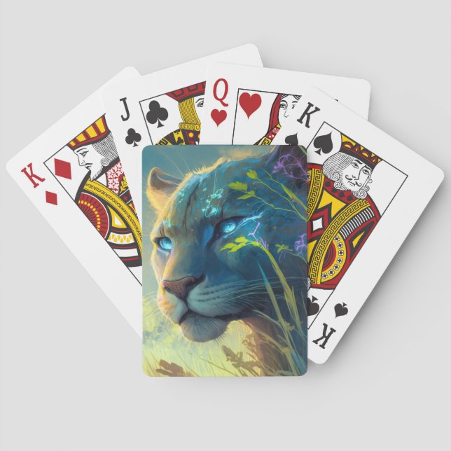 Baralho Lion Animal Portrait Painting Willife Outdoor (Verso)