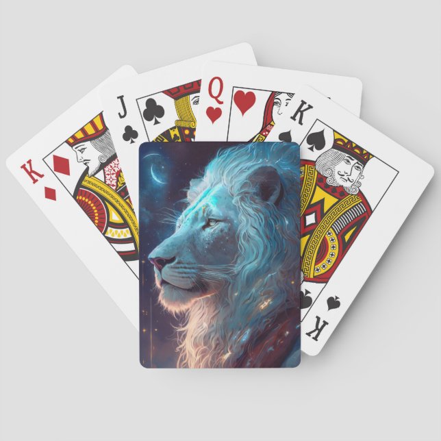 Baralho Lion Animal Portrait Painting Willife Outdoor (Verso)