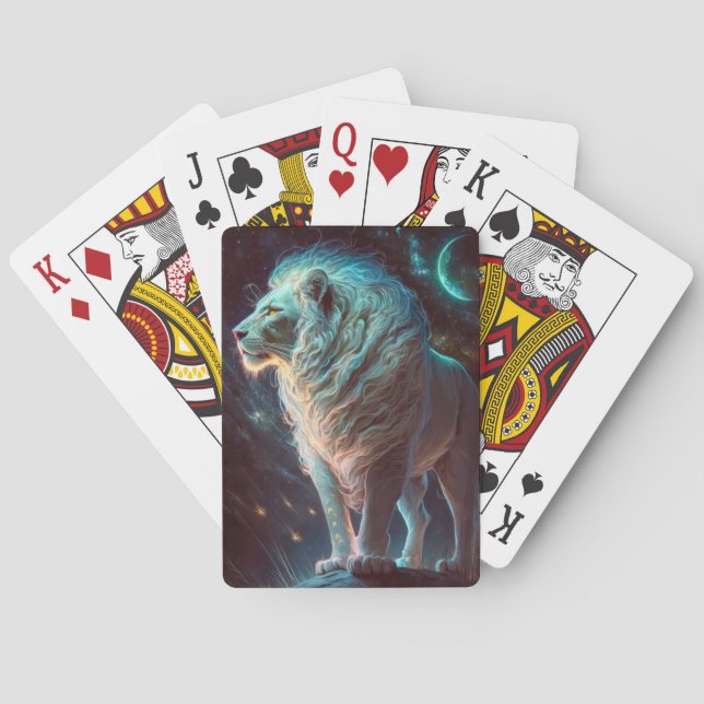 Baralho Lion Animal Portrait Painting Willife Outdoor (Verso)