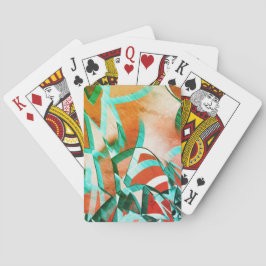 Baralho Listras azuis ou cianas sobre laranja avermelhada