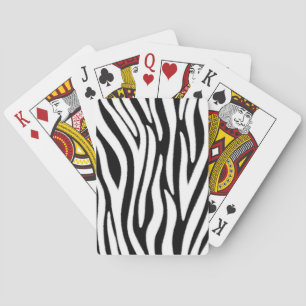 Baralho Listras de Zebra em Efeito de Pelo Preto e Branco