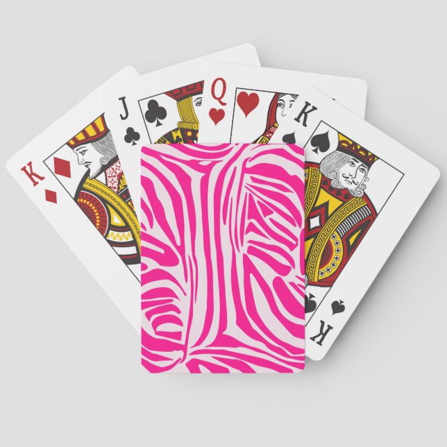 Baralho Listras de zebra rosa (Verso)