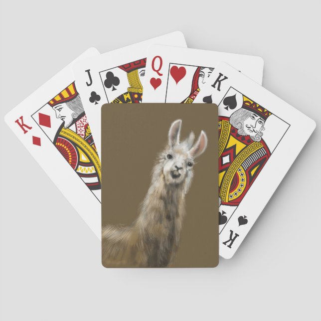 Baralho Llama jogando cartas (Verso)