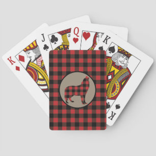 Baralho Lobo Xadrez de Howling Red Black Buffalo