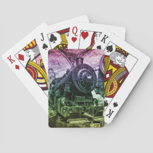 Baralho Locomotiva Vintage de Motor a Vapor
