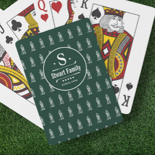 Baralho Logotipo da família Golfer / Monograma verde