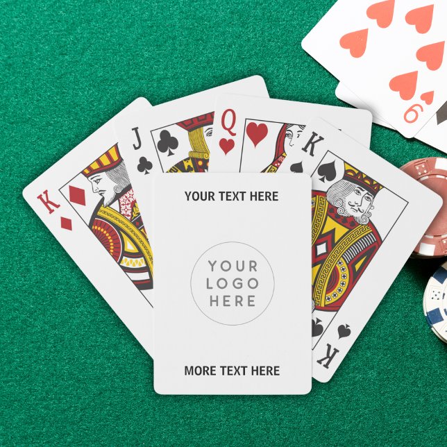 Baralho Logotipo E Texto Comerciais Personalizados (Custom Business Logo And Text Poker Cards)