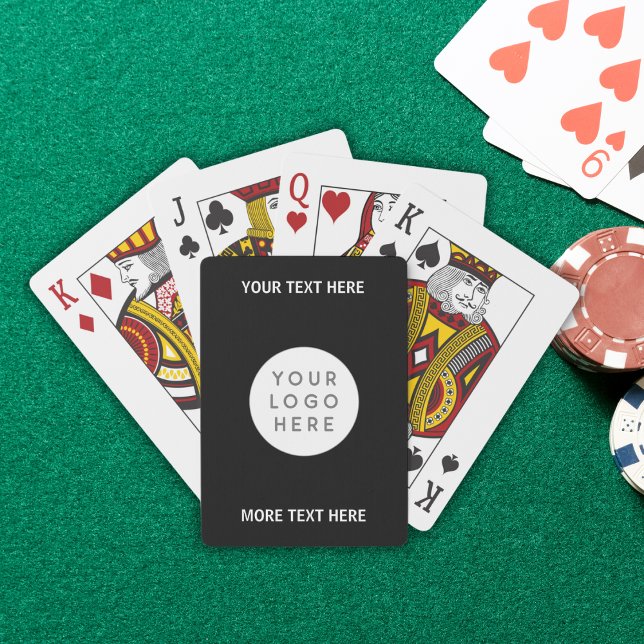 Baralho Logotipo E Texto Comerciais Personalizados (Custom Business Logo And Text Poker Cards)
